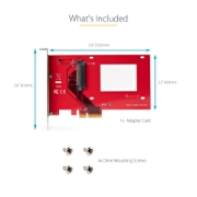 Picture of StarTech.com U.3 to PCIe Adapter Card, PCIe 4.0 x4 Adapter For 2.5" U.3 NVMe SSDs, SFF-TA-1001 PCI Express Add-in Card for Desktops/Servers, TAA Compliant - OS Independent