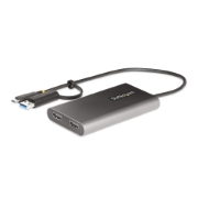 Picture of StarTech.com USB-C to Dual-HDMI Adapter - USB-C or A to 2x HDMI - 4K 60Hz - 100W Power Delivery Pass-Through - 1ft (30cm) Built-in Cable - USB to HDMI Multi-Monitor Converter for Laptop - TAA