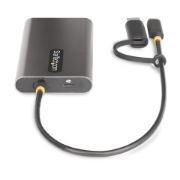 Picture of StarTech.com USB-C to Dual-HDMI Adapter - USB-C or A to 2x HDMI - 4K 60Hz - 100W Power Delivery Pass-Through - 1ft (30cm) Built-in Cable - USB to HDMI Multi-Monitor Converter for Laptop - TAA