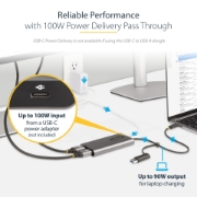 Picture of StarTech.com USB-C to Dual-HDMI Adapter - USB-C or A to 2x HDMI - 4K 60Hz - 100W Power Delivery Pass-Through - 1ft (30cm) Built-in Cable - USB to HDMI Multi-Monitor Converter for Laptop - TAA
