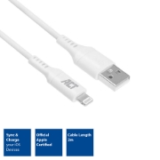 Picture of ACT USB 2.0 charging/data cable A male - Lightning male 2 meters, MFI certified