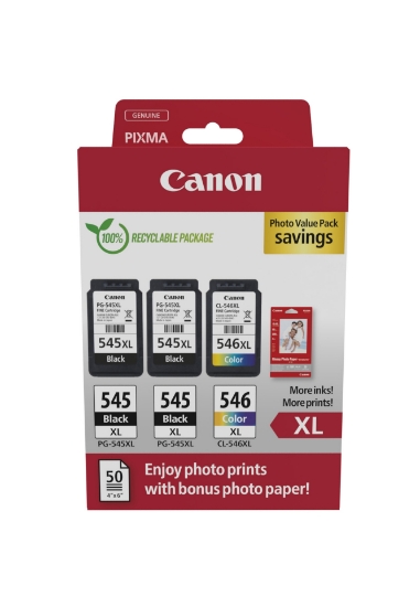 Picture of Canon 8286B015 ink cartridge 3 pc(s) Original High (XL) Yield Black, Cyan, Magenta, Yellow