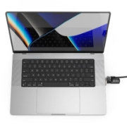 Picture of Compulocks Ledge Lock Adapter for MacBook Pro 16" M1, M2 & M3 with Combination Cable Lock Silver