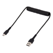 Picture of StarTech.com 20in (50cm) USB A to C Charging Cable, Coiled Heavy Duty Fast Charge & Sync, High Quality USB 2.0 A to USB Type-C Cable, Rugged Aramid Fiber, Durable Male to Male USB Cable