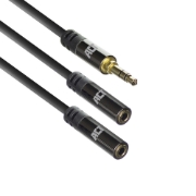 Picture of ACT 0.15 meters High Quality audio splitter cable 3.5 mm jack male - 2x female