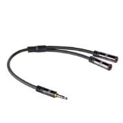 Picture of ACT 0.15 meters High Quality audio splitter cable 3.5 mm jack male - 2x female