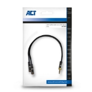 Picture of ACT 0.15 meters High Quality audio splitter cable 3.5 mm jack male - 2x female