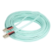 Picture of StarTech.com 20m (65ft) LC/UPC to LC/UPC OM4 Multimode Fiber Optic Cable, 50/125µm LOMMF/VCSEL Zipcord Fiber, 100G, Low Insertion Loss - LSZH Fiber Jumper Cord