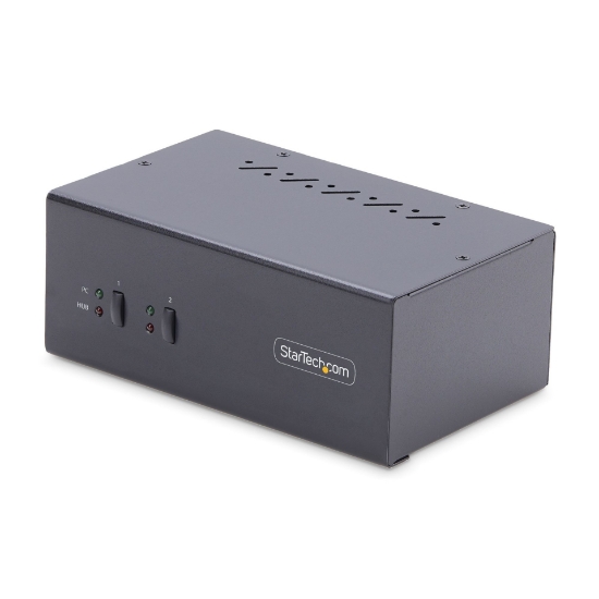 Picture of StarTech.com 2-Port Dual-Monitor DisplayPort KVM Switch, 4K 60Hz, 2x USB 5Gbps Hub Ports, 2x USB 2.0 HID Ports, Hotkey and Push-Button Switching, TAA Compliant - ESD Level 3 Protection
