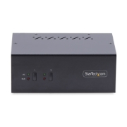Picture of StarTech.com 2-Port Dual-Monitor DisplayPort KVM Switch, 4K 60Hz, 2x USB 5Gbps Hub Ports, 2x USB 2.0 HID Ports, Hotkey and Push-Button Switching, TAA Compliant - ESD Level 3 Protection
