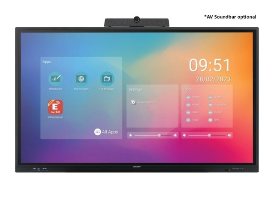 Picture of Sharp PN-LC862 Digital signage flat panel 2.18 m (86") LCD Wi-Fi 450 cd/m² 4K Ultra HD Black Touchscreen Built-in processor Android 11 16/7