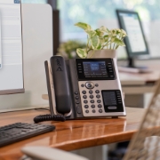 Picture of POLY Edge E400 IP Phone and PoE-enabled