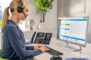 Picture of POLY Edge E400 IP Phone and PoE-enabled