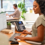 Picture of POLY Edge E450 IP Phone and PoE-enabled
