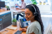 Picture of POLY Edge E450 IP Phone and PoE-enabled