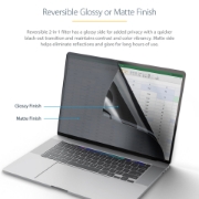 Picture of StarTech.com 16-inch MacBook Pro 21/23 Laptop Privacy Screen, Anti-Glare Privacy Filter with 51% Blue Light Reduction, Monitor Screen Protector with +/- 30 deg. Viewing Angle, Reversible Matte/Glossy Sides
