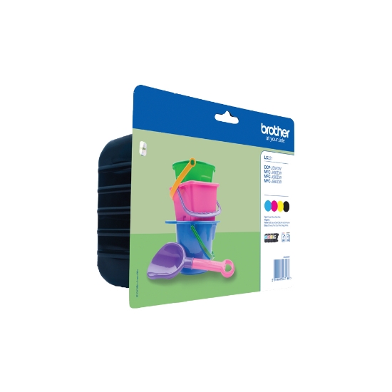 Picture of Brother LC-221 ink cartridge 4 pc(s) Original Standard Yield Black, Cyan, Magenta, Yellow