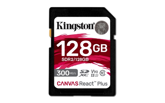 Picture of Kingston Technology 128GB Canvas React Plus SDXC UHS-II 300R/260W U3 V90 for Full HD/4K/8K