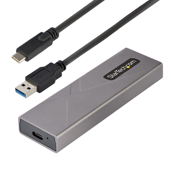 Picture of StarTech.com USB-C 10Gbps to M.2 NVMe or M.2 SATA SSD Enclosure - Tool-free External M.2 PCIe/SATA NGFF SSD Aluminum Case - USB Type-C&A Host Cables - Supports 2230/2242/2260/2280