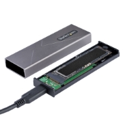 Picture of StarTech.com USB-C 10Gbps to M.2 NVMe or M.2 SATA SSD Enclosure - Tool-free External M.2 PCIe/SATA NGFF SSD Aluminum Case - USB Type-C&A Host Cables - Supports 2230/2242/2260/2280