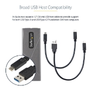 Picture of StarTech.com USB-C 10Gbps to M.2 NVMe or M.2 SATA SSD Enclosure - Tool-free External M.2 PCIe/SATA NGFF SSD Aluminum Case - USB Type-C&A Host Cables - Supports 2230/2242/2260/2280