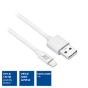 Picture of ACT USB 2.0 charging/data cable A male - Lightning male 1 meter, MFI gecertificeerd