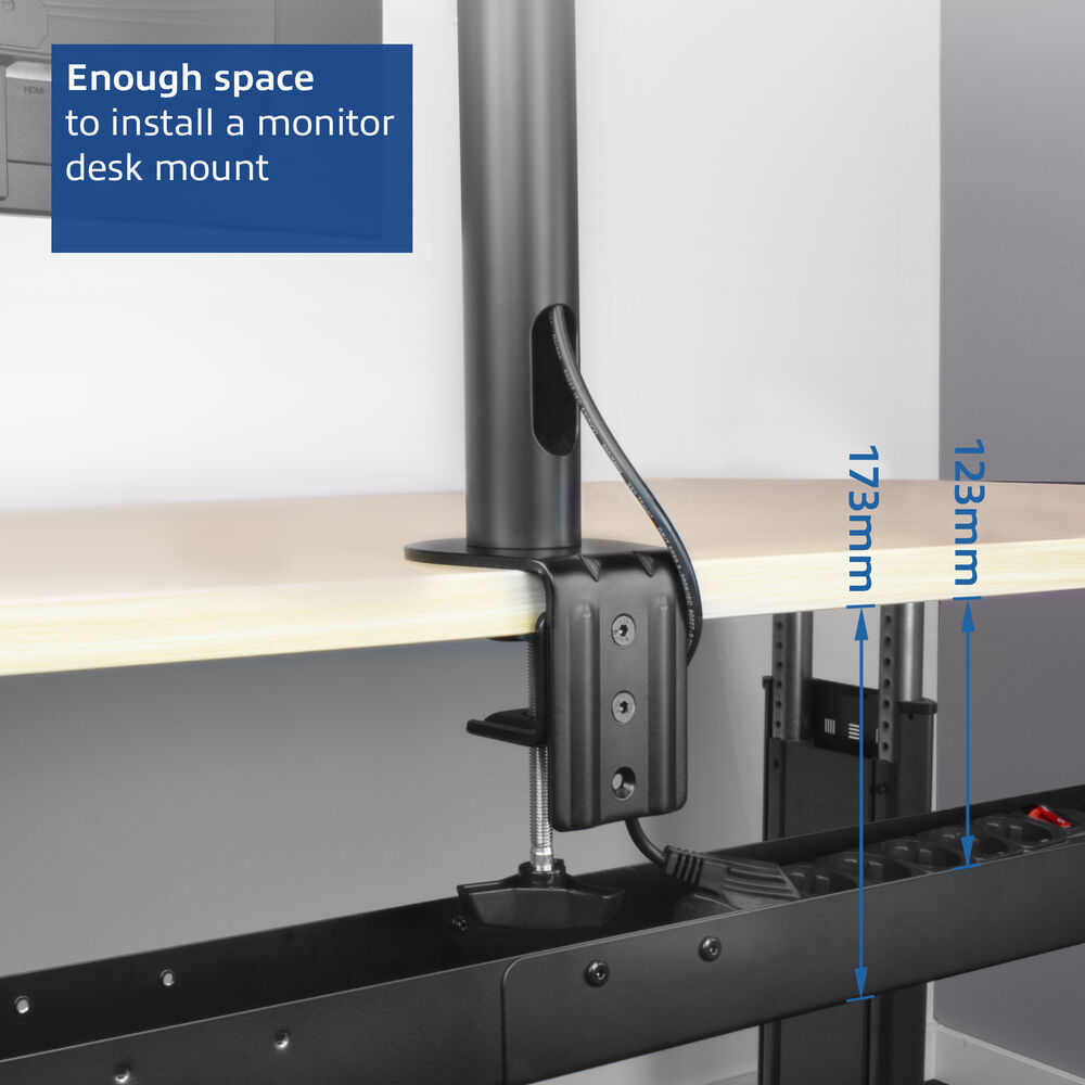 ACT Under desk extendable cable management tray with clamp mount - Zondox