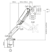 Picture of ACT Monitor arm 32" office, gas spring, 1 monitor