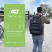 Picture of ACT Urban laptop backpack 17.3", made from recycled plastic bottles