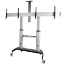 Picture of StarTech.com Dual TV Cart for 37-60in VESA TVs up to 110lb/50kg each - Height Adjustable TV Mount, Mobile Display Cart w/ Equipment Shelves - Rolling TV Cart on Wheels - Rolling TV Stand