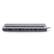 Picture of C2G USB-C 10-in-1 Triple Display Docking Station with HDMI, DisplayPort, VGA, Ethernet, USB, SD Card Reader, 3.5mm Audio and Power Delivery up to 100W - 4K 30Hz