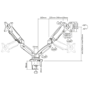 Picture of ACT Monitor arm 32" office, gas spring, 2 monitors