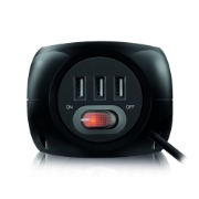 Picture of ACT Power socket cube (PDU) with 3 sockets, USB-A ports, 1.5m