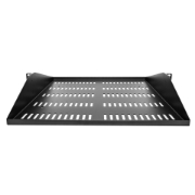 Picture of StarTech.com 2U Server Rack Shelf, Center Mounted Universal Vented Rackmount Cantilever Tray for 19" Network Equipment Rack, Heavy Duty Steel, 200lb Capacity, 20" Deep, Black