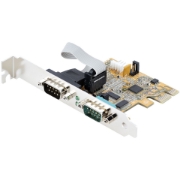 Picture of StarTech.com 2-Port PCI Express Serial Card, Dual Port PCIe to RS232 (DB9) Serial Card, 16C1050 UART, Standard or Low Profile Brackets, COM Retention, For Windows & Linux