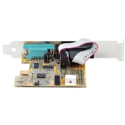 Picture of StarTech.com 2-Port PCI Express Serial Card, Dual Port PCIe to RS232 (DB9) Serial Card, 16C1050 UART, Standard or Low Profile Brackets, COM Retention, For Windows & Linux