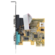 Picture of StarTech.com 2-Port PCI Express Serial Card, Dual Port PCIe to RS232 (DB9) Serial Card, 16C1050 UART, Standard or Low Profile Brackets, COM Retention, For Windows & Linux