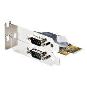 Picture of StarTech.com 2-Port PCI Express Serial Card, Dual Port PCIe to RS232 (DB9) Serial Card, 16C1050 UART, Standard or Low Profile Brackets, COM Retention, For Windows & Linux