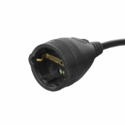 Picture of ACT Powercord extension cable CEE 7/7 male (angled) - CEE 7/7 female black 10 m