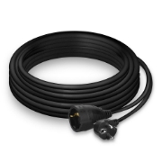 Picture of ACT Powercord extension cable CEE 7/7 male (angled) - CEE 7/7 female black 10 m