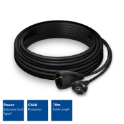 Picture of ACT Powercord extension cable CEE 7/7 male (angled) - CEE 7/7 female black 10 m
