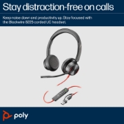 Picture of POLY Blackwire 8225 Stereo Microsoft Teams Certified USB-C Headset +USB-C/A Adapter