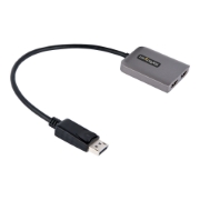 Picture of StarTech.com DP to Dual HDMI MST HUB - Dual HDMI 4K 60Hz - DisplayPort Multi Monitor Adapter with 1ft / 30cm cable - DP 1.4 Multi Stream Transport Hub, DSC | HBR3 - DP to HDMI Splitter
