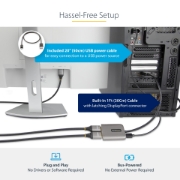 Picture of StarTech.com DP to Dual HDMI MST HUB - Dual HDMI 4K 60Hz - DisplayPort Multi Monitor Adapter with 1ft / 30cm cable - DP 1.4 Multi Stream Transport Hub, DSC | HBR3 - DP to HDMI Splitter