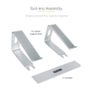 Picture of StarTech.com Laptop Stand for Desk, Supports 5kg/11lb, Aluminum, Silver, Ergonomic Laptop Riser, Portable Laptop Holder, Computer Stand for Macbook Air/Pro, Dell XPS, Lenovo
