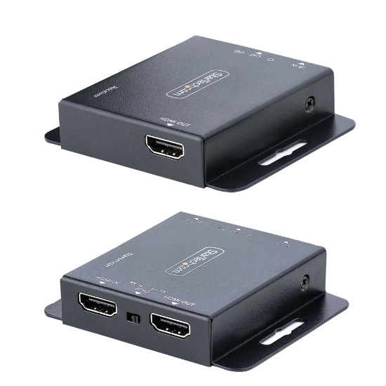 Picture of StarTech.com 4K HDMI Extender over CAT6/CAT5 Ethernet Cable, 4K 30Hz or 1080p 60Hz Video Extender, HDMI over Ethernet Cable, HDMI Transmitter and Receiver Kit, IR Remote Control