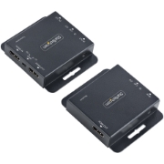 Picture of StarTech.com 4K HDMI Extender over CAT6/CAT5 Ethernet Cable, 4K 30Hz or 1080p 60Hz Video Extender, HDMI over Ethernet Cable, HDMI Transmitter and Receiver Kit, IR Remote Control
