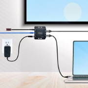 Picture of StarTech.com 4K HDMI Extender over CAT6/CAT5 Ethernet Cable, 4K 30Hz or 1080p 60Hz Video Extender, HDMI over Ethernet Cable, HDMI Transmitter and Receiver Kit, IR Remote Control