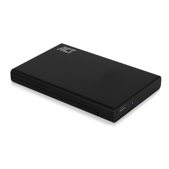 Picture of ACT 2.5" SATA hard drive enclosure, screwless, USB-C 3.2 Gen2