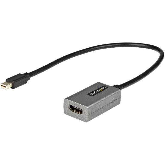 Picture of StarTech.com Mini DisplayPort to HDMI Adapter - mDP to HDMI Adapter Dongle - 1080p - Mini DisplayPort 1.2 to HDMI Monitor/Display - Mini DP to HDMI Video Converter - 12" Long Attached Cable - Upgraded Version of MDP2HDMI